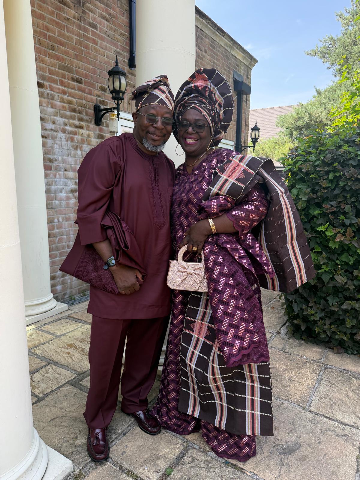 Guests in aso-ebi and gele — Love & Tyron wedding
