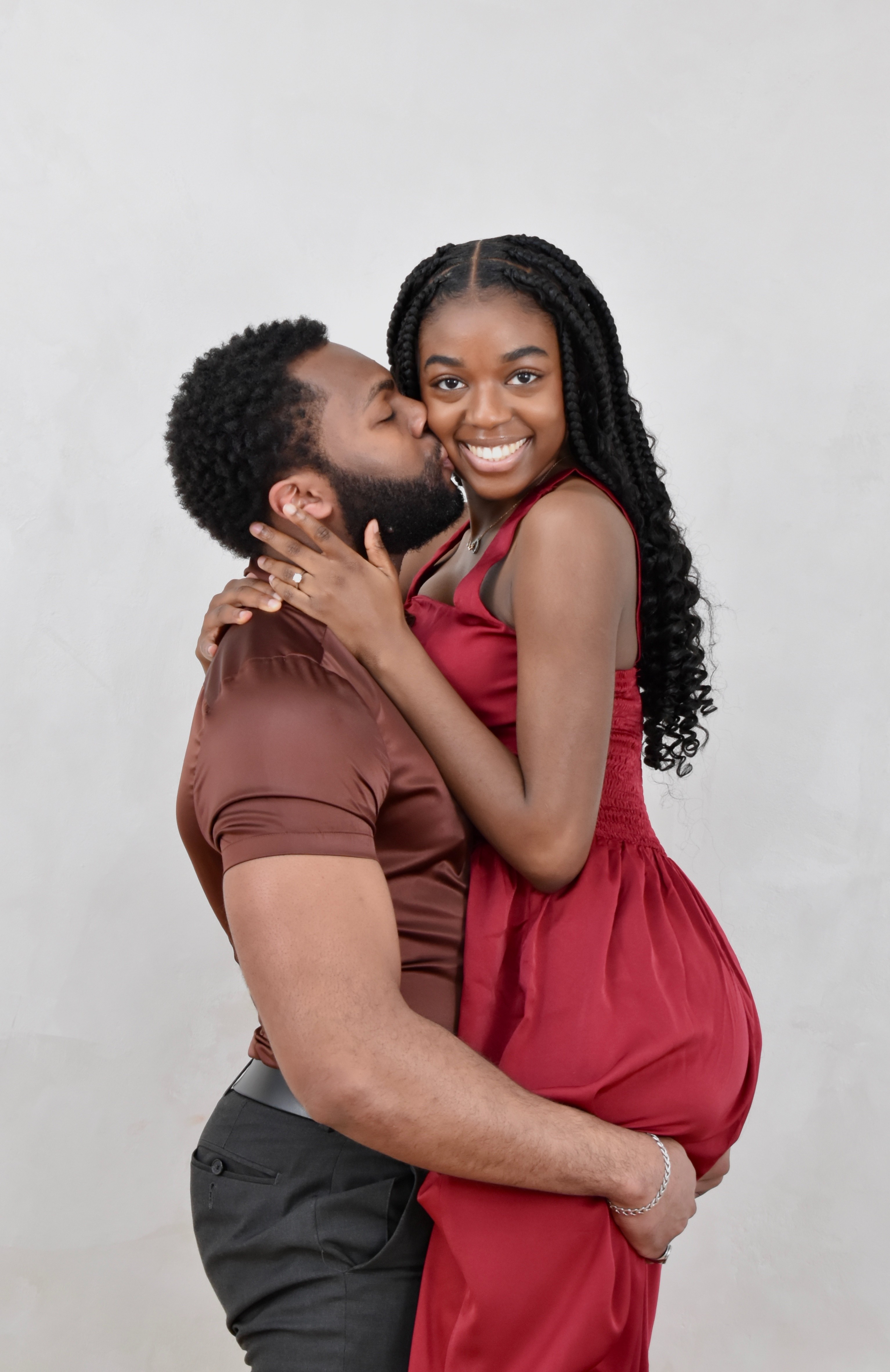 Love & Tyron — red, studio