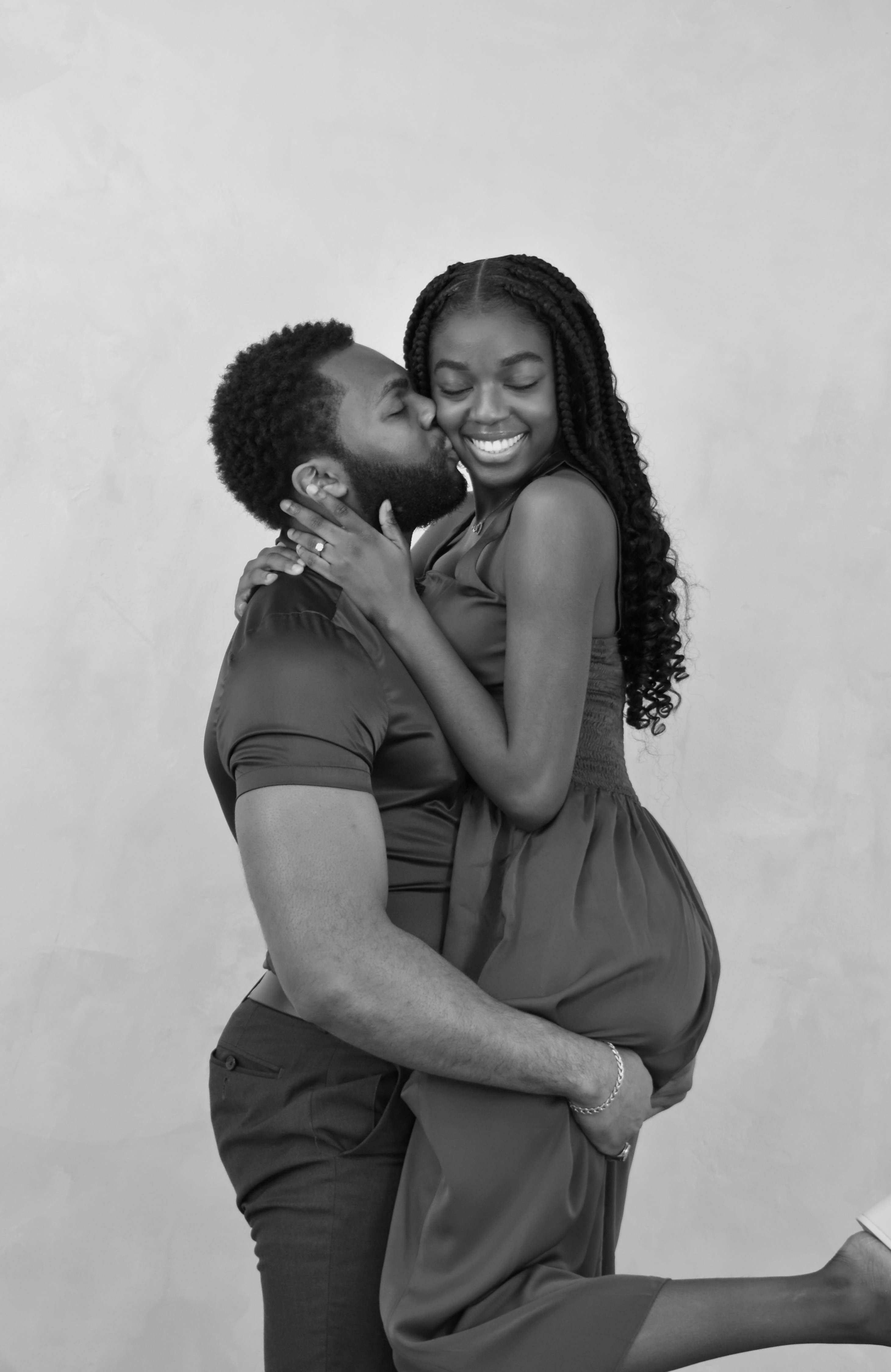 Love & Tyron — kiss, monochrome